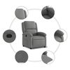 vidaXL Fauteuil inclinable en tissu gris foncé
