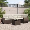 vidaXL Salon de jardin avec coussins 6 pcs marron r&eacute;sine tress&eacute;e