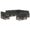 vidaXL Ensemble de canap&eacute; de jardin 11 pcs Gris polyrotin