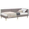 vidaXL Cadre de lit d'angle avec matelas Autre 2 pcs Taupe tissu