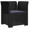 vidaXL Fauteuil 1 place avec coussin look rotin PP Anthracite