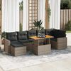vidaXL Salon de jardin 8 pcs avec coussins gris r&eacute;sine tress&eacute;e