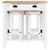 vidaXL Ensemble de bar 3 pcs blanc bois de pin massif