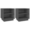 vidaXL Tables de chevet 2 pcs Gris 40x34x40 cm Bois de pin solide