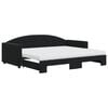 vidaXL Lit de jour avec gigogne et matelas noir 90x190 cm velours