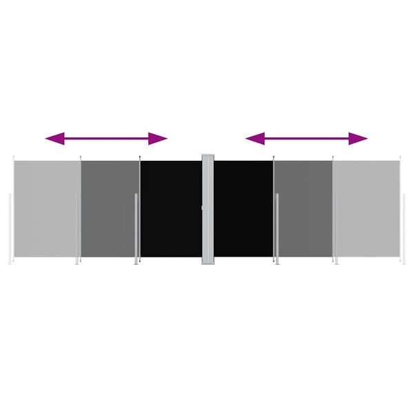 vidaXL Auvent latéral rétractable Noir 180x600 cm