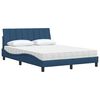 vidaXL Lit avec matelas Hanko bleu 140x190 cm tissu