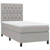vidaXL Sommier &agrave; lattes de lit avec matelas Gris clair 80x200 cm Tissu