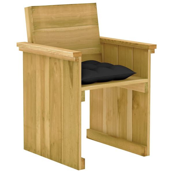 vidaXL Ensemble à manger de jardin 5 pcs avec coussins pin imprégné