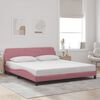 VidaXL Cadre de lit avec t&ecirc;te de lit Dover rose 180x200cm velours