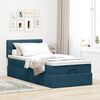 vidaXL Cadre de lit ottoman avec matelas bleu fonc&eacute; 80x200 cm velours
