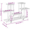 vidaXL Support à fleurs avec roues 110x25x78 cm bois massif de sapin