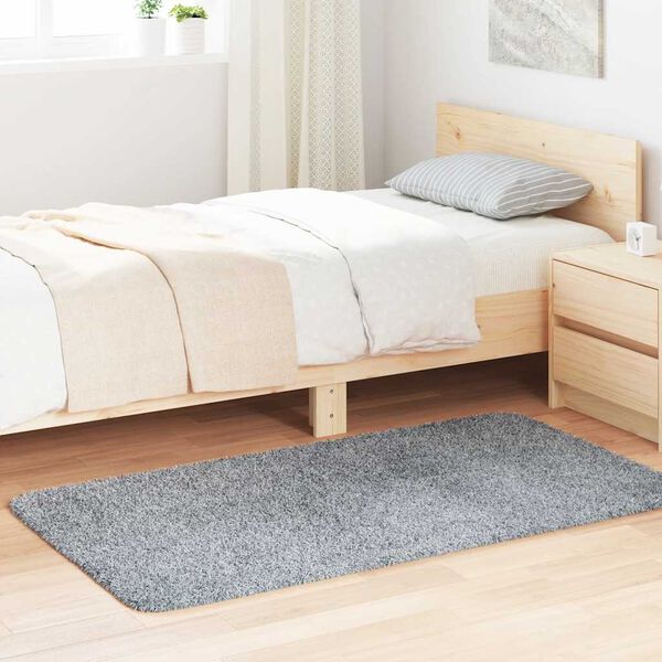 vidaXL Tapis shaggy &agrave; poils longs NAVARRA gris clair 80x150 cm