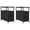 vidaXL Cabinet de chevet 2 pc Ch&ecirc;ne noir 30 x 60 x 60 cm