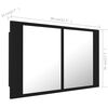 vidaXL Armoire &agrave; miroir de salle de bain LED Noir 80x12x45 Acrylique