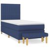vidaXL Sommier &agrave; lattes de lit avec matelas Bleu 100x200 cm Tissu
