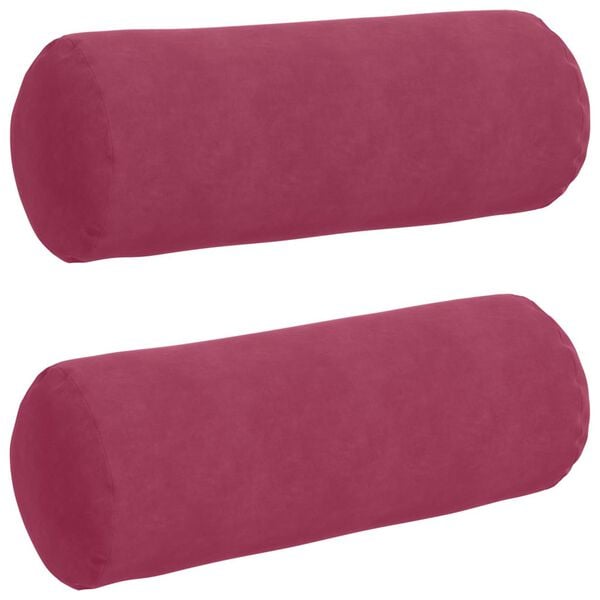 vidaXL Coussins d'accent 2 pcs Bordeaux &Oslash; 25 x 70 cm
