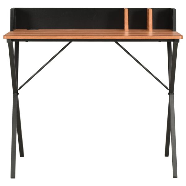 vidaXL Bureau Noir et marron 80x50x84 cm