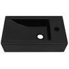 vidaXL Vasque avec trou de robinet Céramique Noir 46 x 25,5 x 12 cm