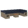 vidaXL Ensemble de canap&eacute; de jardin 11 pcs avec coussins gris r&eacute;sine tress&eacute;e