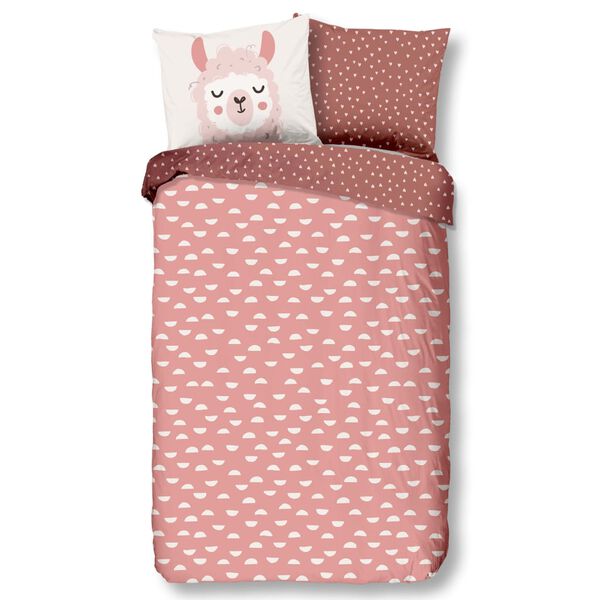 Good Morning Housse de couette pour enfants LAMA 140x200/220 cm Rose