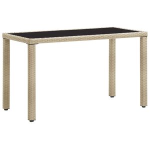 vidaXL Table de jardin Beige 123x60x74 cm R&eacute;sine tress&eacute;e