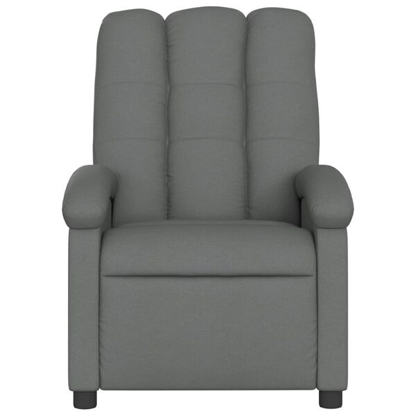 vidaXL Fauteuil inclinable en tissu gris foncé