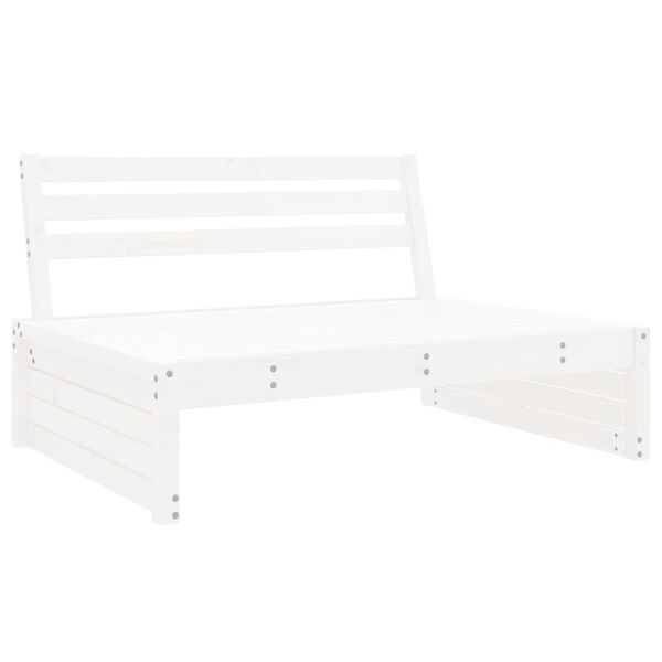 vidaXL Salon de jardin 4 pcs blanc bois de pin massif