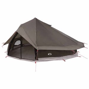 vidaXL Tente Tipi 20 personne Marron Gris Polyester et Acier