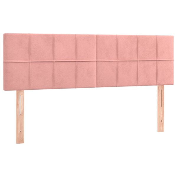 vidaXL T&ecirc;tes de lit 2 pcs Rose 72x5x78/88 cm Velours
