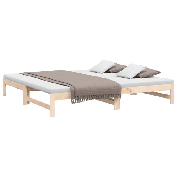 vidaXL Lit coulissant sans matelas 2x(90x200) cm Bois de pin massif