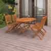 vidaXL Ensemble &agrave; manger de jardin 5 pcs Bois d'acacia solide