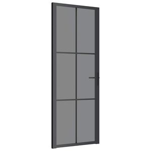 vidaXL Porte int&eacute;rieure 76x201,5 cm Noir Verre ESG et aluminium
