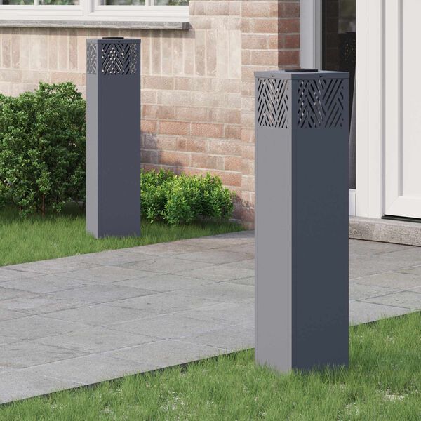 vidaXL Lumi&egrave;re de chemin LED solaire 2 pcs Anthracite