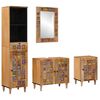 vidaXL Ensemble de mobilier de salle de bain 4 pc Naturel