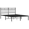 vidaXL Cadre de lit m&eacute;tal sans matelas avec t&ecirc;te de lit noir 140x190cm