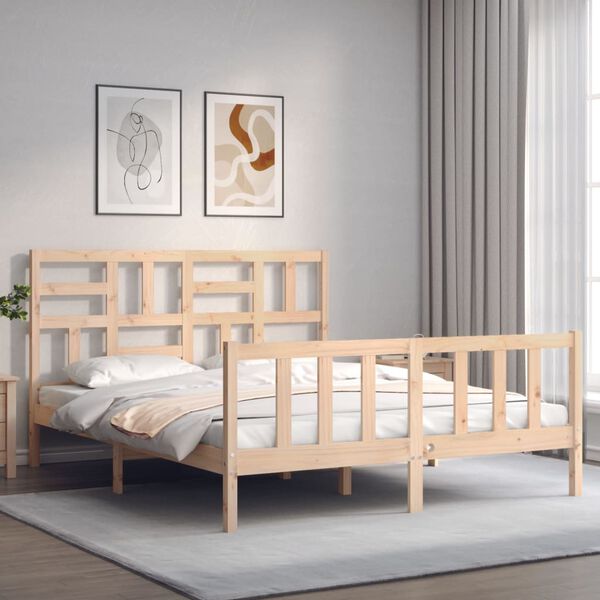 vidaXL Cadre de lit sans matelas bois de pin massif