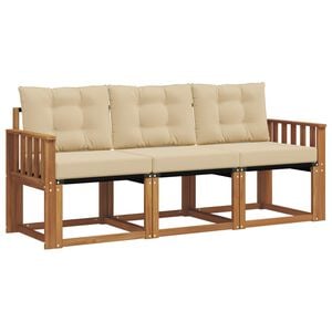 vidaXL Ensemble de canap&eacute;s d'ext&eacute;rieur 3 pcs Naturel et Beige