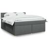 vidaXL Sommier à lattes de lit avec matelas Gris foncé 180x200cm Tissu