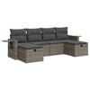 vidaXL Salon de jardin 6 pcs avec coussins gris r&eacute;sine tress&eacute;e
