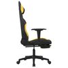 vidaXL Chaise de jeu avec repose-pied Noir et jaune Tissu