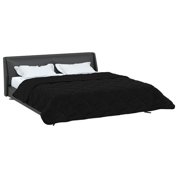 vidaXL Duvet complet toute l'ann&eacute;e Matelass&eacute; Noir 200 x 220 cm