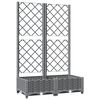 vidaXL Jardini&egrave;re avec treillis Gris clair 80x40x121,5 cm PP