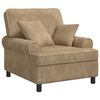vidaXL Fauteuil XL avec coussins Taupe Tissu &agrave; 1,5 lignes