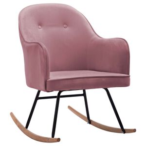 vidaXL Chaise &agrave; bascule Rose Velours
