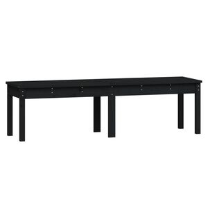 vidaXL Banc de jardin &agrave; 2 places noir 159,5x44x45cm bois massif de pin