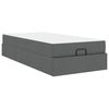 vidaXL Cadre de lit avec matelas 2 pi&egrave;ces Gris Fonc&eacute; tissu