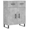 vidaXL Buffet haut Gris b&eacute;ton 69,5x34x180 cm Bois d'ing&eacute;nierie