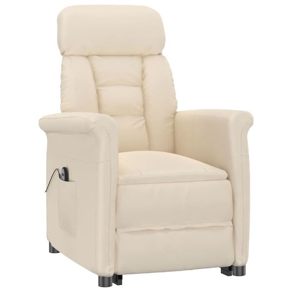 vidaXL Fauteuil inclinable électrique Beige Microfibre
