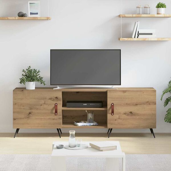 vidaXL Meuble TV ch&ecirc;ne artisanal 150 x 30 x 50 cm Bois d'ing&eacute;nierie